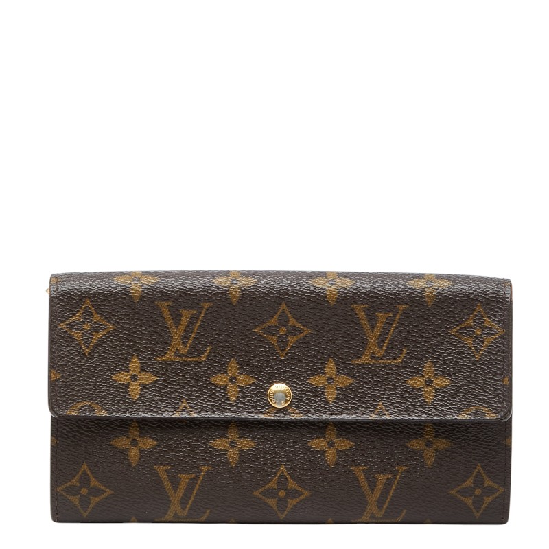 ルイ ヴィトン モノグラム ポルトフォイユ サラ 長紙入れ M61734 赤銅色 PVC なめし革 レディース LOUIS VUITTON 【中古】
