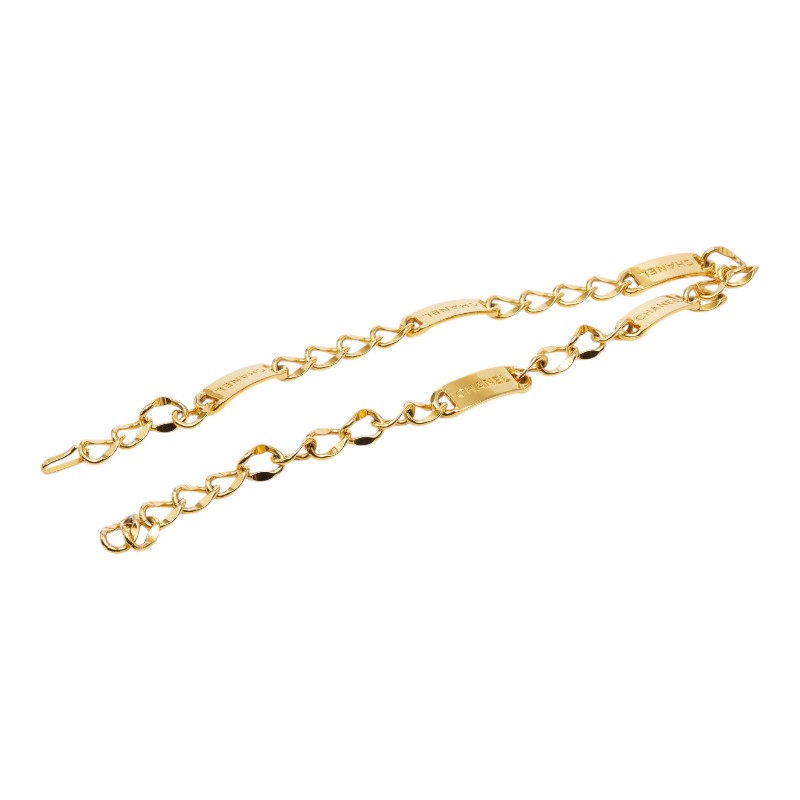 シャネル ロゴタイプ一皿 チェーン店胴締め ゴールド メッキ レディース CHANEL 【中古】