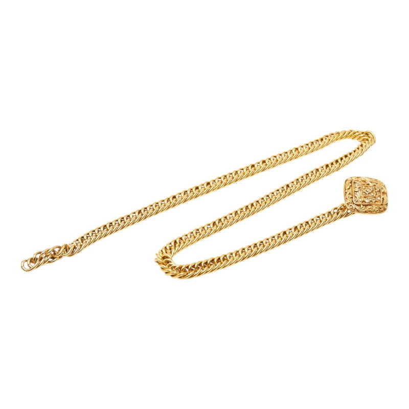 シャネル ココマーク チェーン店三尺帯 ゴールド メッキ レディース CHANEL 【中古】