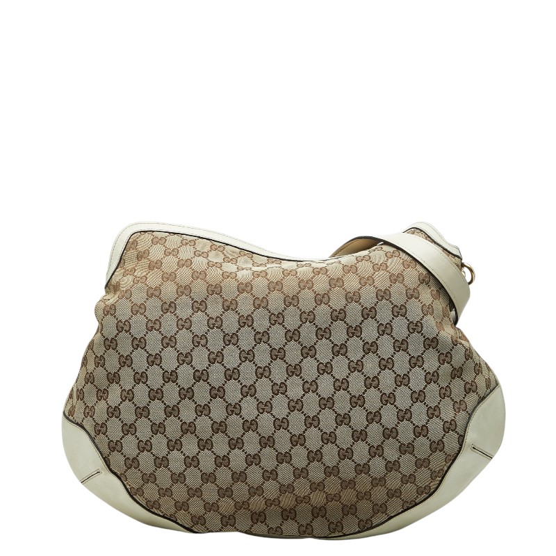 グッチ 壱肩部 ショルダーバッグ ベージュ 象牙色 帆布 なめし革 レディース GUCCI 【中古】