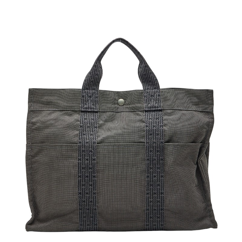エルメス 叫びごえ伝達ルートGM トートバッグ ハンドバック 薄墨色 帆布 メンズ HERMES 【中古】