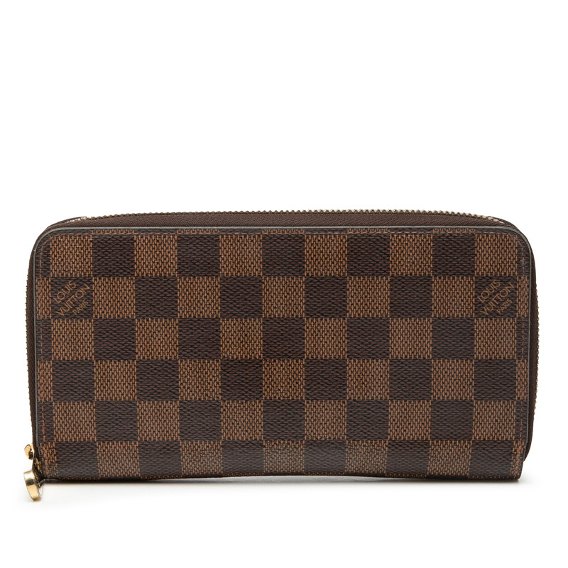 ルイ ヴィトン ダミエ ジッピーウォレット 長紙入れ N41661 赤銅色 PVC レディース LOUIS VUITTON 【中古】