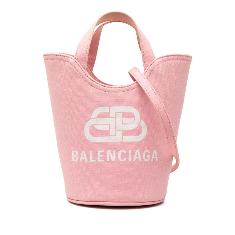 バレンシアガ ウェーブ XS ハンドバッグ ショルダーバッグ バケット 2WAY 619979 ピンク キャンバス レディース BALENCIAGA 【中古】｜【銀座パリス】　店