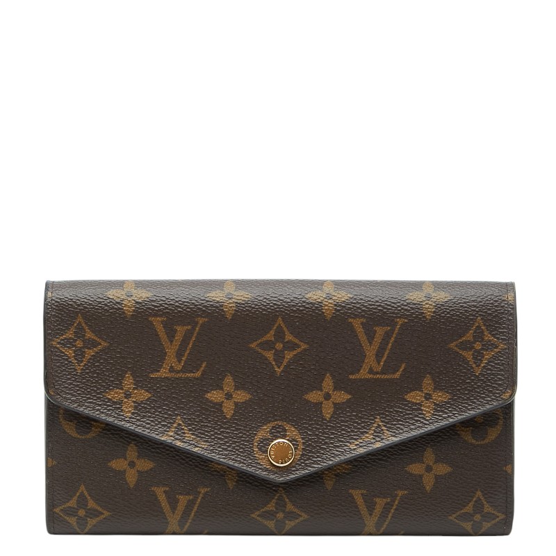 ルイ ヴィトン モノグラム ポルトフォイユ サラ 長紙入れ M60531 赤銅色 PVC なめし革 レディース LOUIS VUITTON 【中古】