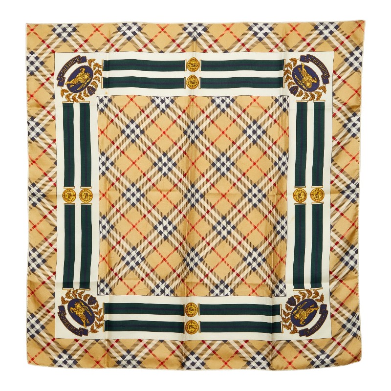 バーバリー ノバチェック えり巻き ベージュ 地絹 レディース BURBERRY 【中古】