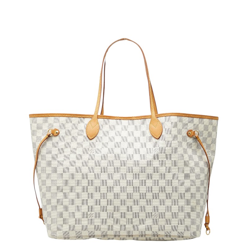 ルイ ヴィトン ダミエ アズール ネヴァーフルGM ショルダーバッグ トートバッグ N51108 ホワイト PVC レザー レディース LOUIS VUITTON 【中古】｜【銀座パリス】　店 70,840円