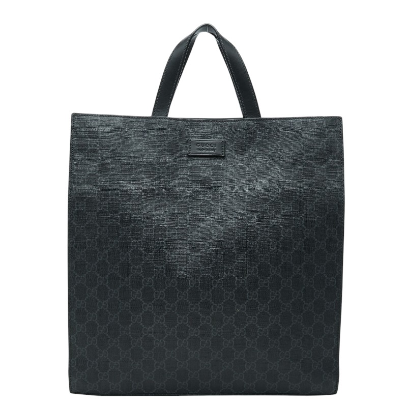 グッチ GGスプリーム トートバッグ ハンドバック 495559 黒いこと PVC なめし革 メンズ GUCCI 【中古】