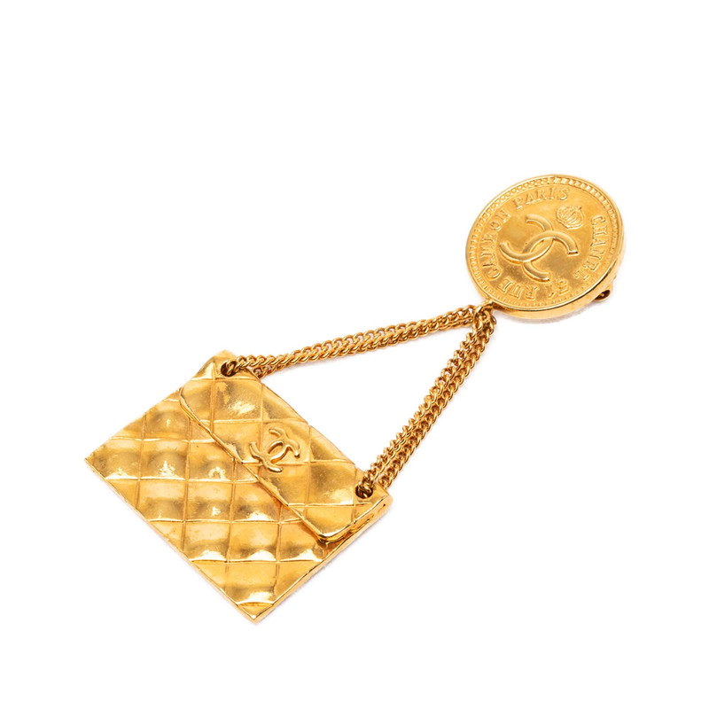 シャネル ココマーク ヴィンテージ ブローチ 93P マトラッセバッグ ゴールド メッキ レディース CHANEL 【中古】｜【銀座パリス】　店