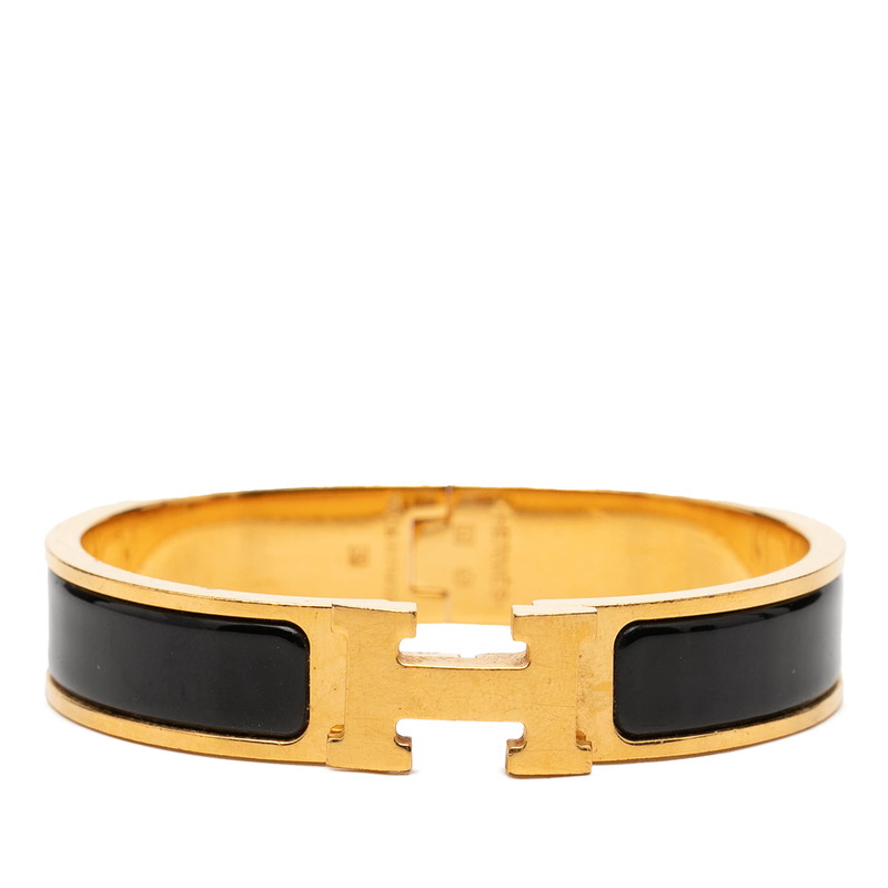 エルメス クリックH PM ブレスレット ゴールド ブラック メッキ エナメル レディース HERMES 【中古】|【銀座パリス】 店