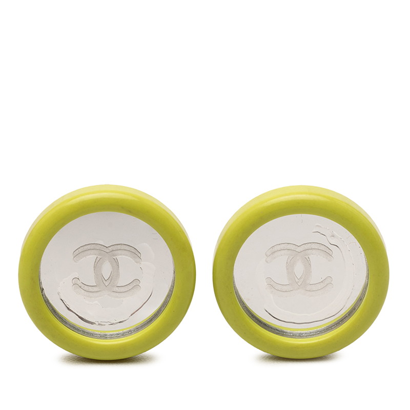 シャネル ココマーク ミラー イヤリング ゴールド グリーン メッキ プラスチック レディース CHANEL 【中古】｜【銀座パリス】　店