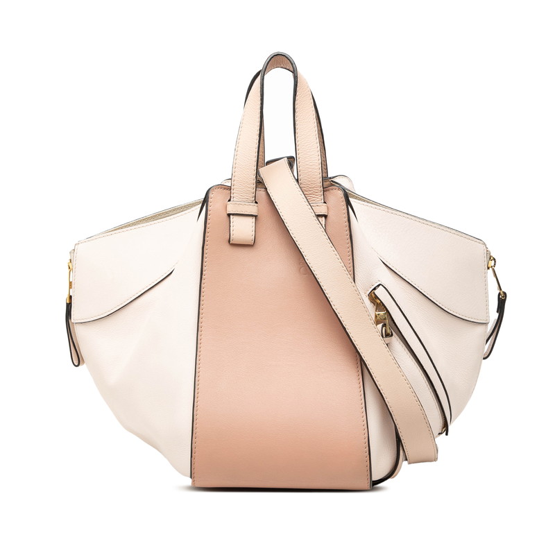 ロエベ ハンモック スモール ハンドバッグ ショルダーバッグ 2WAY ピンク ベージュ レザー レディース LOEWE 【中古】｜【銀座パリス】　店 63,250円