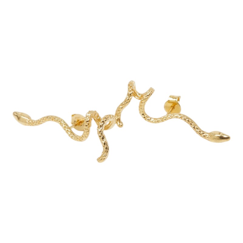 K18YG イエローゴールド スネークモチーフ ピアス レディース 【中古】｜【銀座パリス】　店 72,105円
