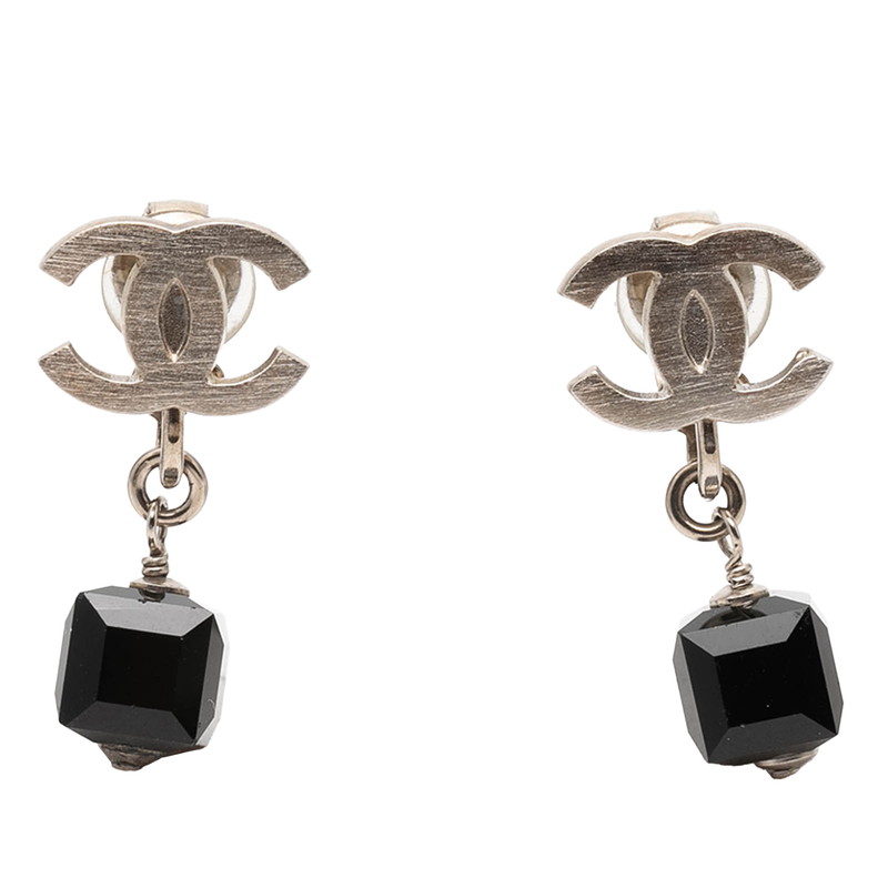 シャネル ココマーク イヤリング 08P刻印 シルバー ブラック メタル プラスチック レディース CHANEL 【中古】|【銀座パリス】 店