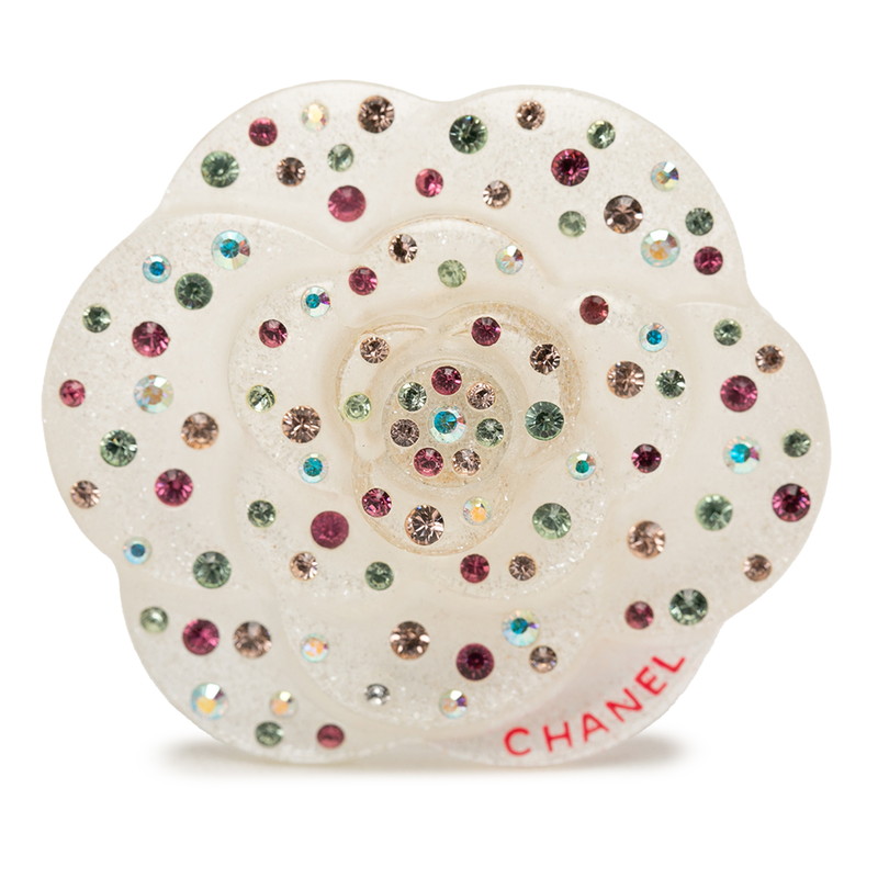シャネル カメリア ピンブローチ 04A ホワイト マルチカラー プラスチック ラインストーン レディース CHANEL 【中古】|【銀座パリス】 店