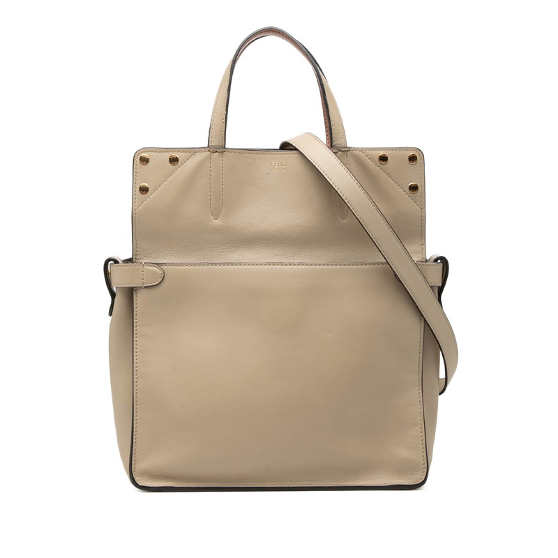 フェンディ フリップ スモール ハンドバッグ ショルダーバッグ 2WAY 8BT302 ベージュ レザー スウェード レディース FENDI 【中古】｜【銀座パリス】　店 34,645円