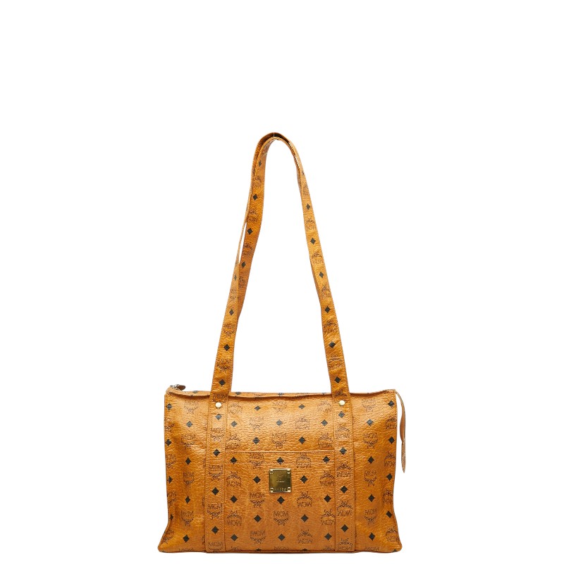 エム シー エム ヴィセトス モノグラム ハンドバッグ トートバッグ ブラウン レザー レディース MCM 【中古】｜【銀座パリス】　店