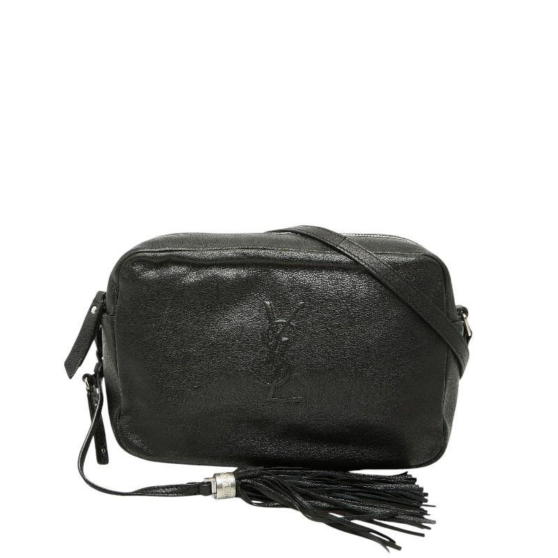 サンローラン タッセル ルー 斜め掛け ショルダーバッグ カメラバッグ 470299 ブラック レザー レディース SAINT LAURENT 【中古】｜【銀座パリス】　店 45,780円