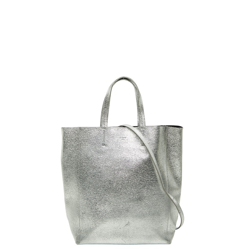 セリーヌ バーティカルカバ スモール ハンドバック ショルダーバッグ 2WAY しろがね色 なめし革 レディース CELINE 【中古】