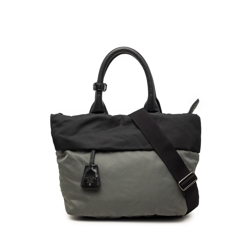 プラダ ハンドバッグ ショルダーバッグ 2WAY 1BG521 ブラック グレー ナイロン レディース PRADA 【中古】|【銀座パリス】 店