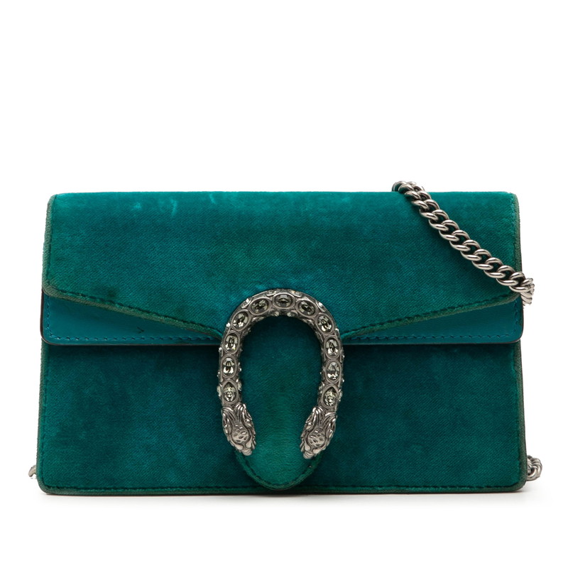 グッチ ディオニュソス 斜め掛け チェーン ショルダーバッグ 476432 ブルー系 ベルベット レディース GUCCI 【中古】|【銀座パリス】 店