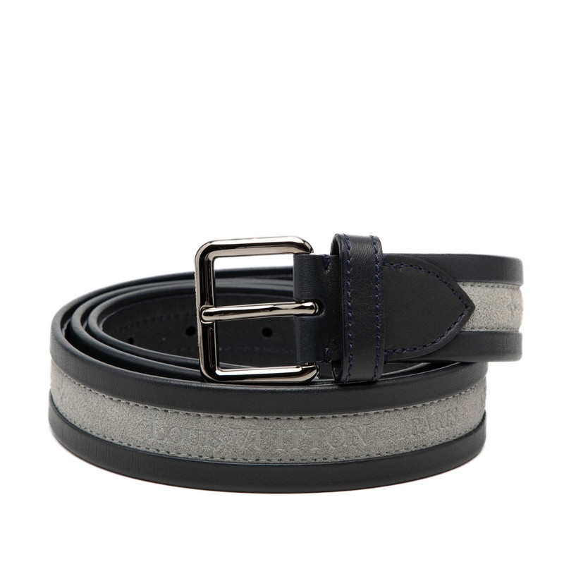 ルイ ヴィトン 胴締め 大きさ:100/40 米国海軍 薄墨色 なめし革 スウェード メンズ LOUIS VUITTON 【中古】