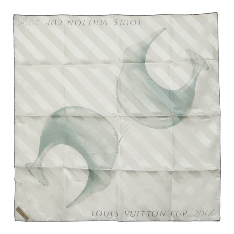 ルイ ヴィトン ルイ ヴィトン カップ2000 スカーフ ホワイト シルバー シルク コットン レディース LOUIS VUITTON 【中古】｜【銀座パリス】　店 10,412円