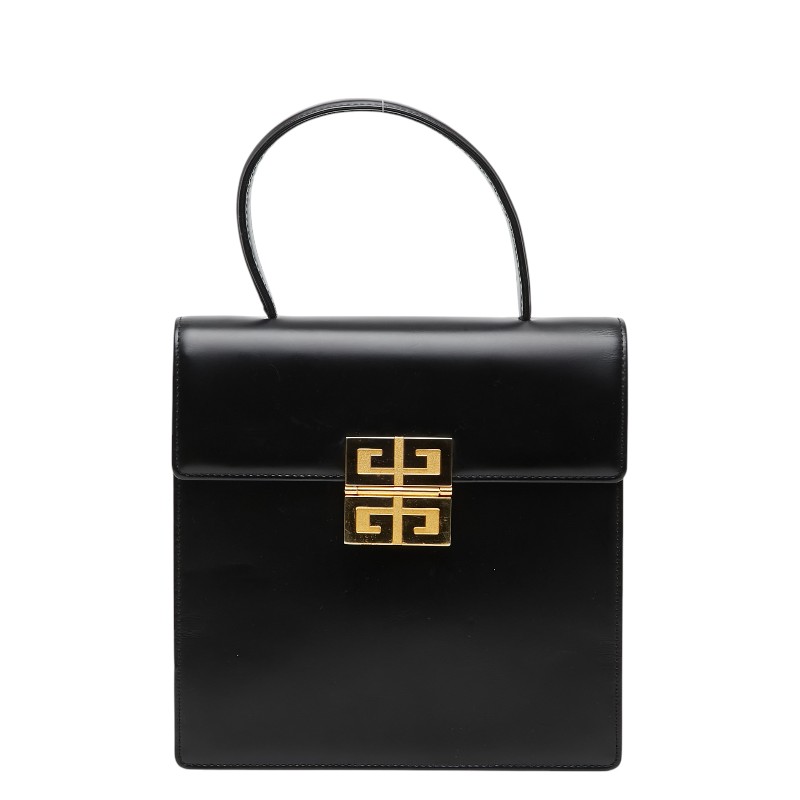 ジバンシー 4Gロゴタイプ ヴィンテージ ハンドバック いの一番手持ち部分 黒いこと なめし革 レディース Givenchy 【中古】