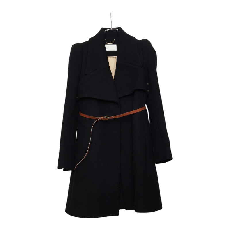 クロエ 厚地の外套 大きさ36 黒いこと 羊毛 綿織物 ポリアミド ヴィスコース レディース Chloe 【中古】