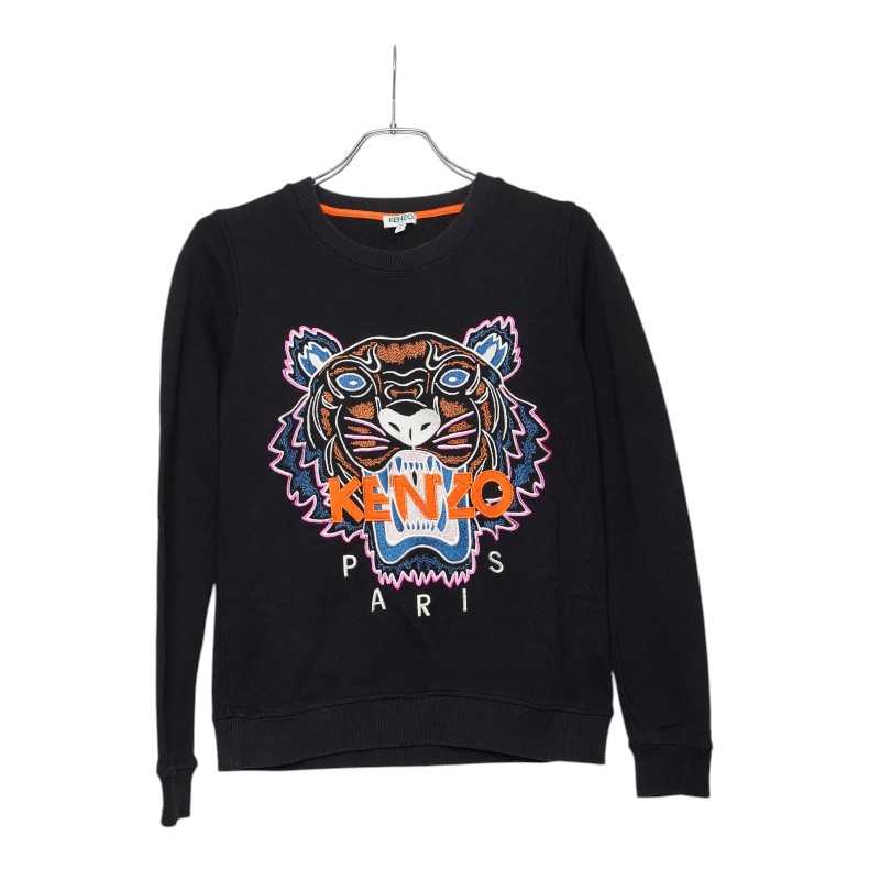 ケンゾー タイガー エンブロイダリー スウェット トレーナー サイズS ブラック コットン ポリウレタン レディース KENZO 【中古】|【銀座パリス】 店