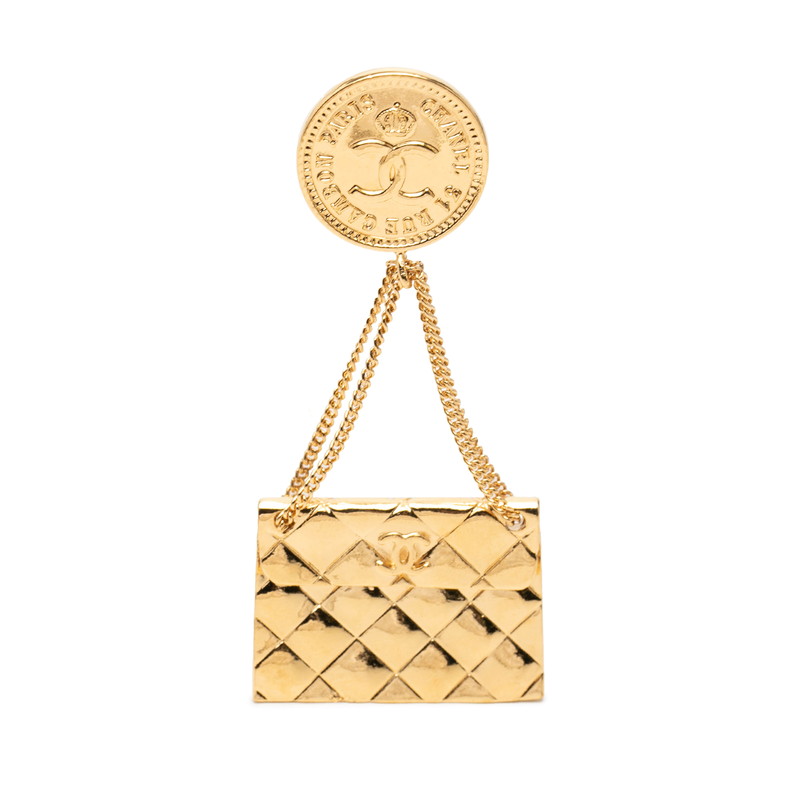 シャネル ココマーク マトラッセ バッグモチーフ ブローチ ゴールド メッキ レディース CHANEL 【中古】｜【銀座パリス】　店