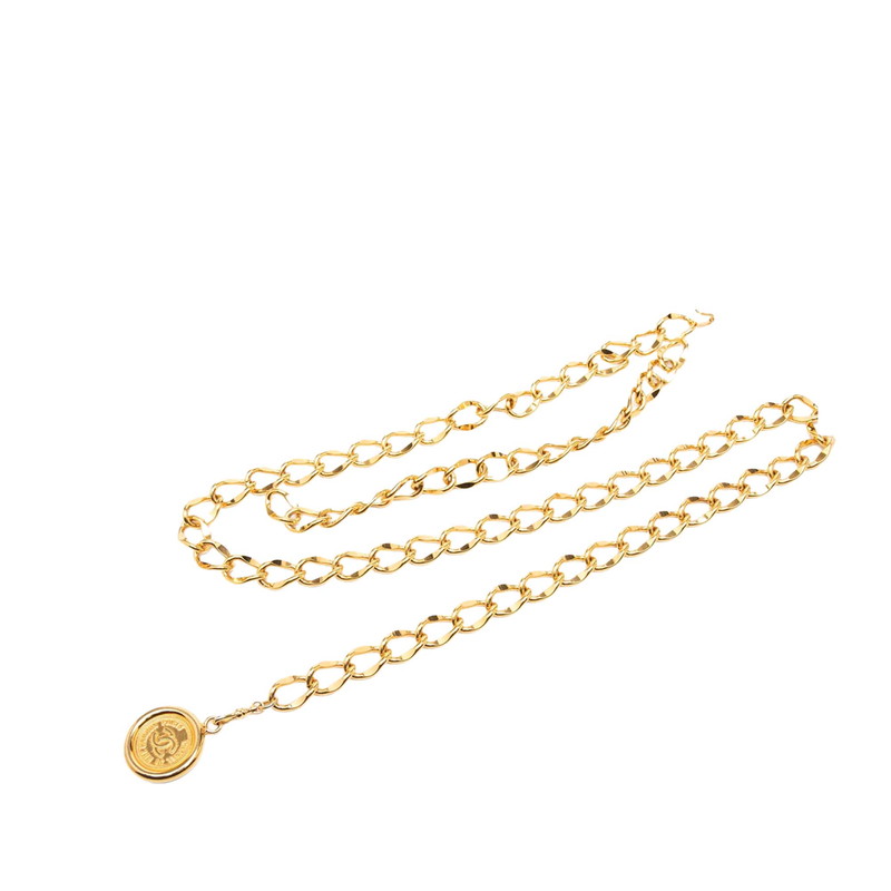 シャネル ココマーク 31 RUE CAMBON チェーン店三尺帯 ゴールド メッキ レディース CHANEL 【中古】
