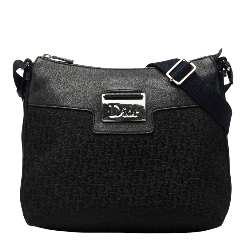 ディオール ストリートシック トロッター 斜め掛け ショルダーバッグ ブラック ネイビー レザー ジャガード レディース Dior 【中古】|【銀座パリス】 店