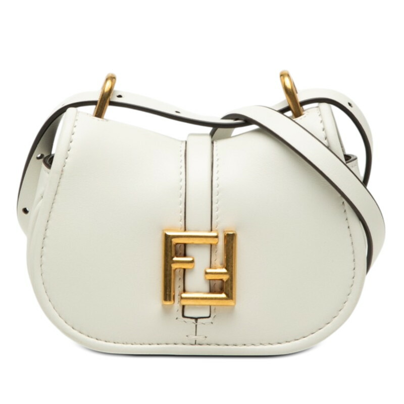 フェンディ カモン ナノ ショルダーバッグ 7AS219 白いこと なめし革 レディース FENDI 【中古】