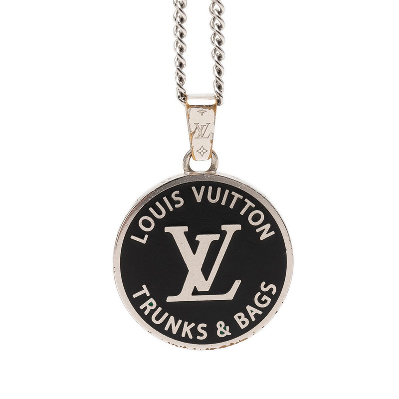 ルイ ヴィトン コリエ LV アワード チェーン ペンダント ネックレス M00911 ブラック シルバー メタル レディース LOUIS VUITTON 【中古】｜【銀座パリス】　店