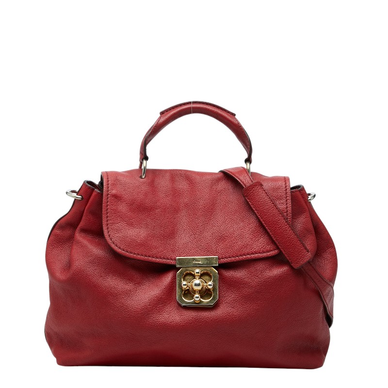 クロエ エルシー ハンドバック ショルダーバッグ 2WAY 赤いこと なめし革 レディース Chloe 【中古】