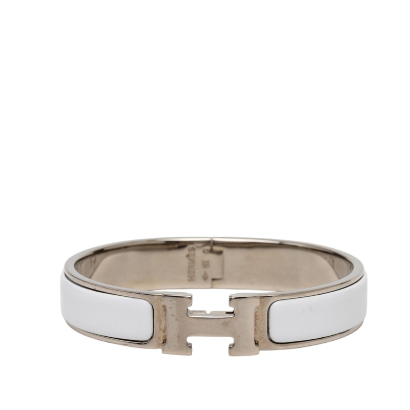 エルメス クリックH PM ブレスレット シルバー ホワイト メタル エナメル レディース HERMES 【中古】｜【銀座パリス】　店