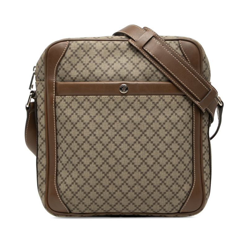 グッチ ディアマンテ ショルダーバッグ 268159 ベージュ 赤銅色 PVC なめし革 レディース GUCCI 【中古】