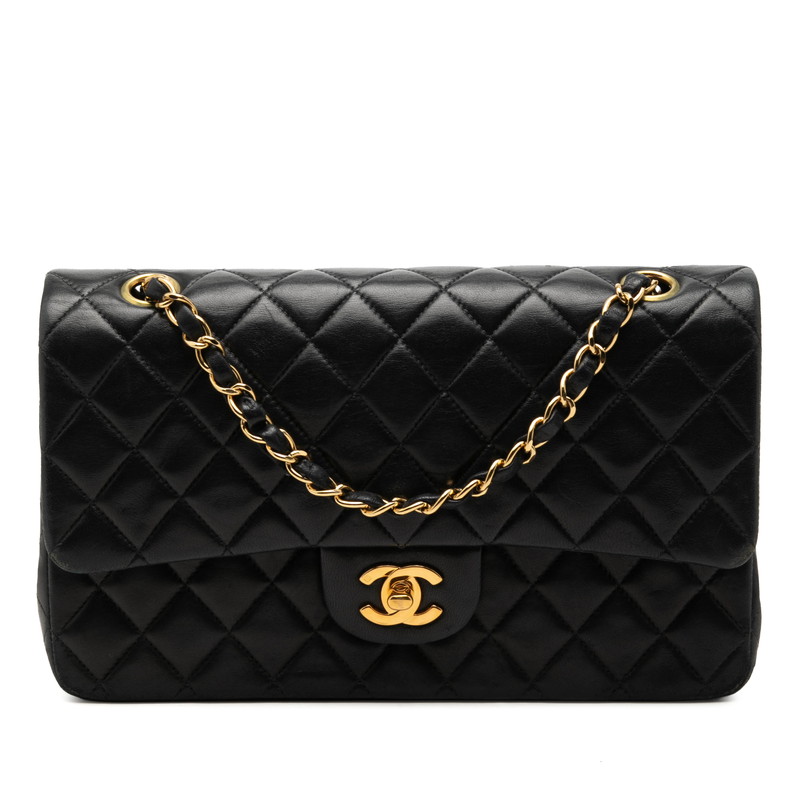 シャネル ココマーク マトラッセ25 ダブルフラップ チェーン ショルダーバッグ ネイビー ラムスキン レディース CHANEL 【中古】|【銀座パリス】 店