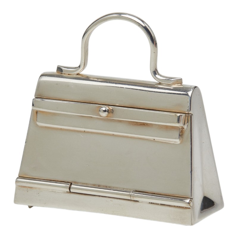 エルメス ケリー 経口避妊薬容れもの 余分の物小物 SV925 しろがね色 レディース HERMES 【中古】