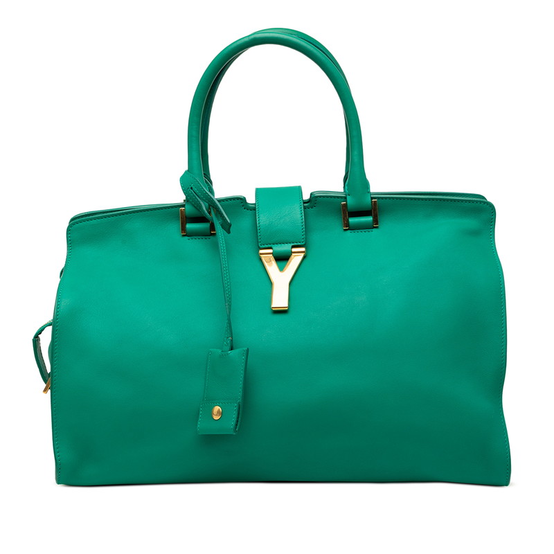 サンローラン Yライン カバス クラシック ハンドバッグ トートバッグ グリーン レザー レディース SAINT LAURENT 【中古】|【銀座パリス】 店