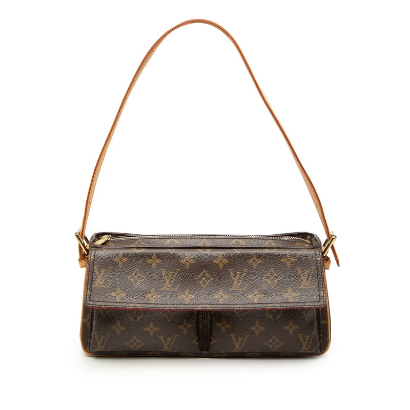 ルイ ヴィトン モノグラム ヴィバシテMM 壱ショルダーバッグ M51164 赤銅色 PVC なめし革 レディース LOUIS VUITTON 【中古】