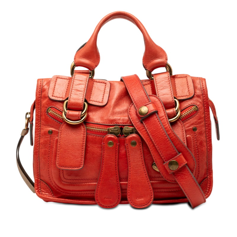 クロエ Bay ベイ ハンドバック ショルダーバッグ 2WAY 赤いこと なめし革 レディース Chloe 【中古】