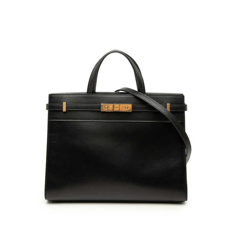 サンローラン マンハッタン ハンドバック ショルダーバッグ 2WAY 568702 黒いこと なめし革 レディース SAINT LAURENT 【中古】