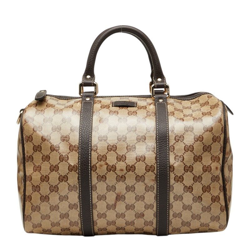 グッチ GG結晶 ボストンバッグ ハンドバック 265697 ベージュ  赤銅色 PVC なめし革 レディース GUCCI 【中古】