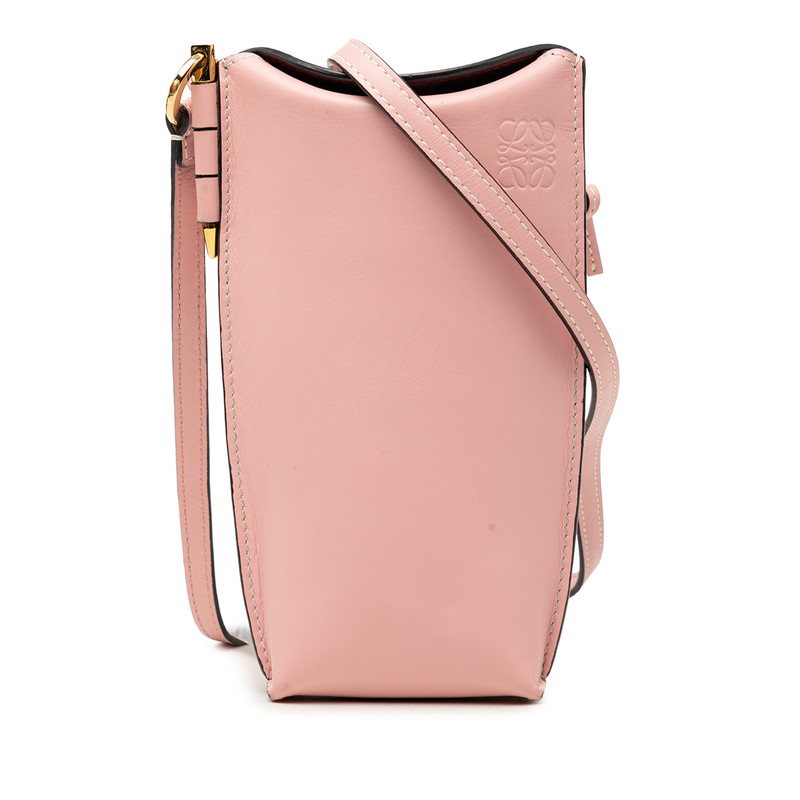 ロエベ アナ瓦 論理ゲート隠し 肩先 合財袋 ポシェット サクラ色 なめし革 レディース LOEWE 【中古】