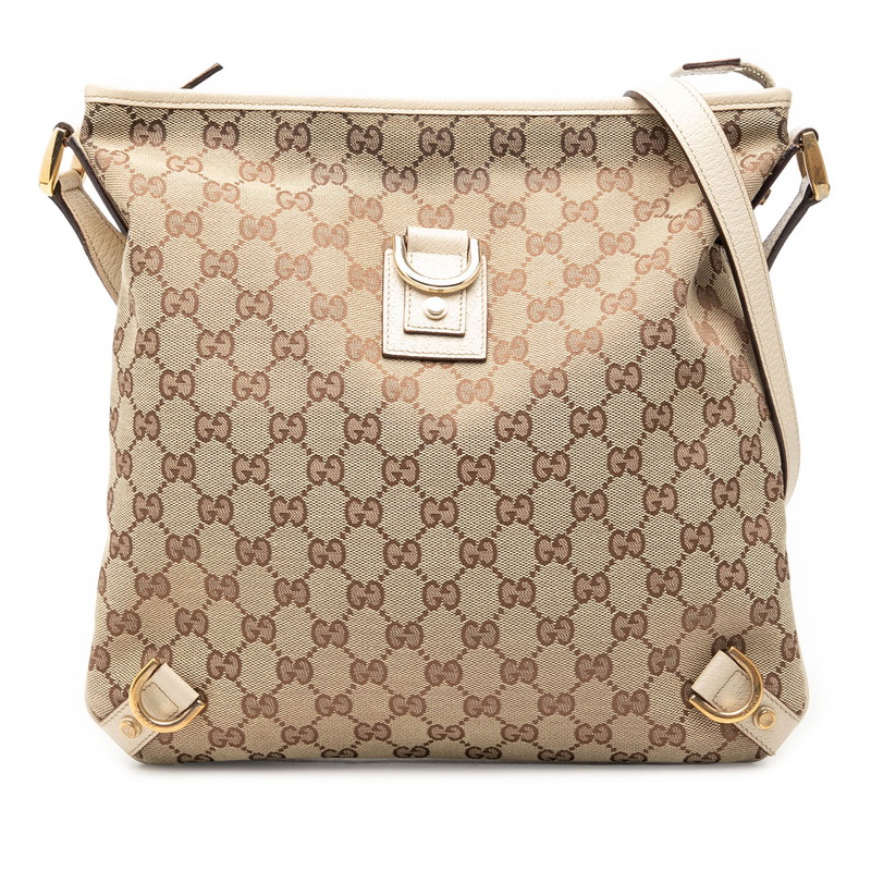 グッチ GG帆布 アビー 曲がった掛け ショルダーバッグ 131326 赤銅色 帆布 なめし革 レディース GUCCI 【中古】