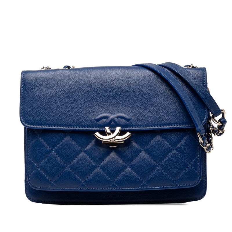 シャネル マトラッセ ココマーク チェーン店 ショルダーバッグ 青み キャビア人はだ レディース CHANEL 【中古】
