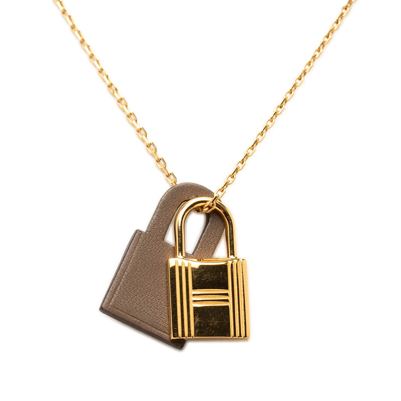 エルメス オーケリーPM ペンダント ネックレス ゴールド エトゥープ グレー メッキ スイフト レディース HERMES 【中古】|【銀座パリス】 店