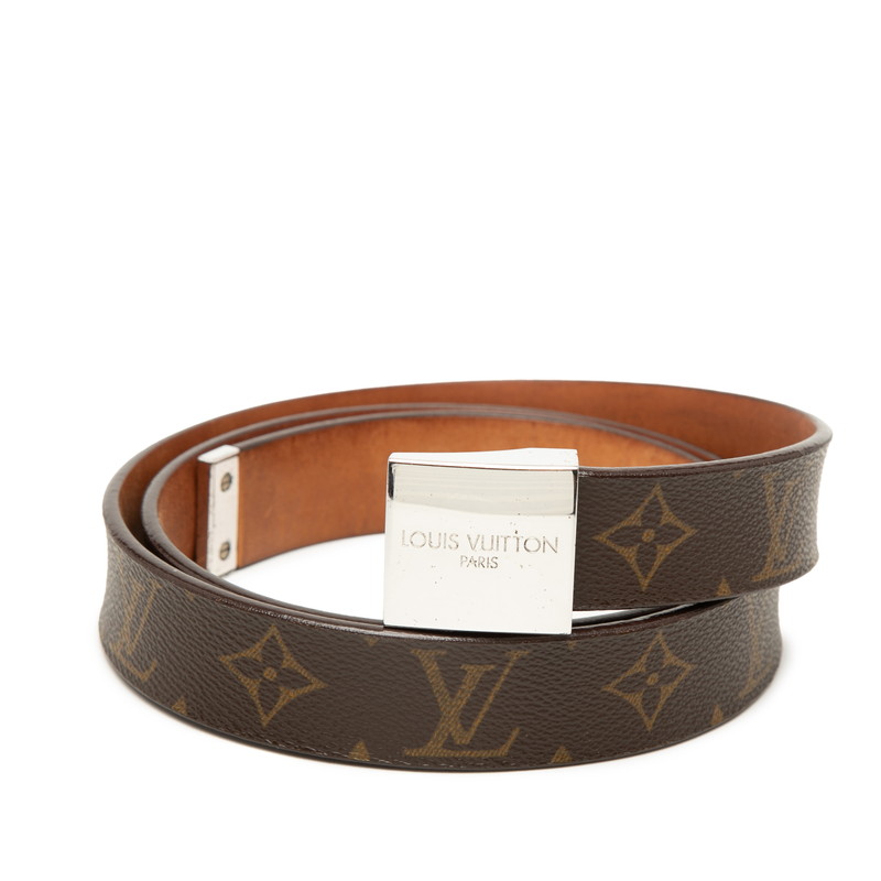ルイ ヴィトン モノグラム 胴締め キャレ 胴締め M6801 赤銅色 PVC なめし革 メンズ LOUIS VUITTON 【中古】