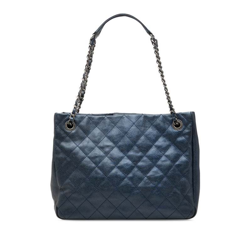 シャネル マトラッセ トートバッグ ブルー キャビアスキン レディース CHANEL 【中古】｜【銀座パリス】　店